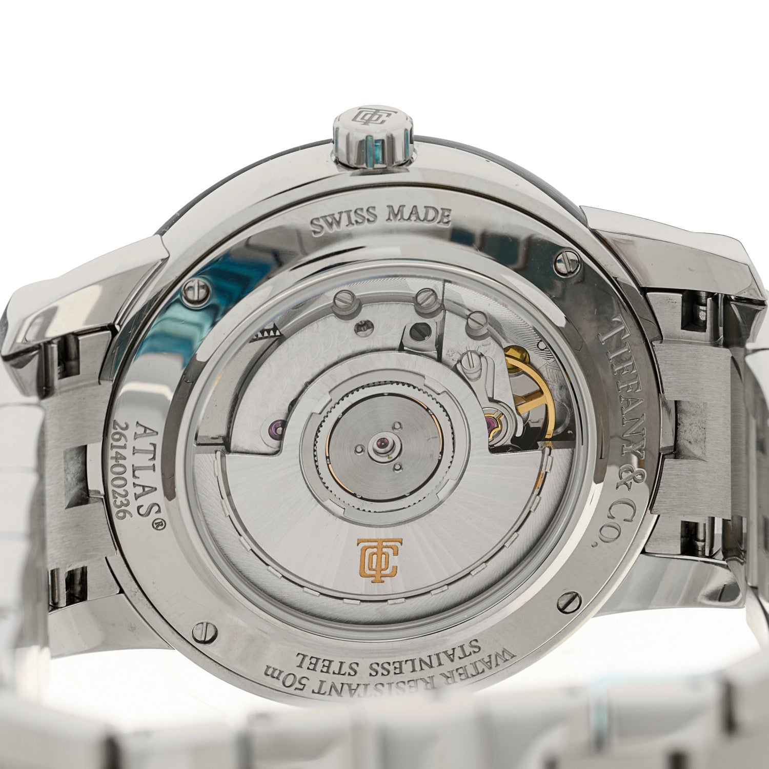 Tiffany Stainless Steel 37mm Atlas 3-Hand Automatic Watch 4 of 5