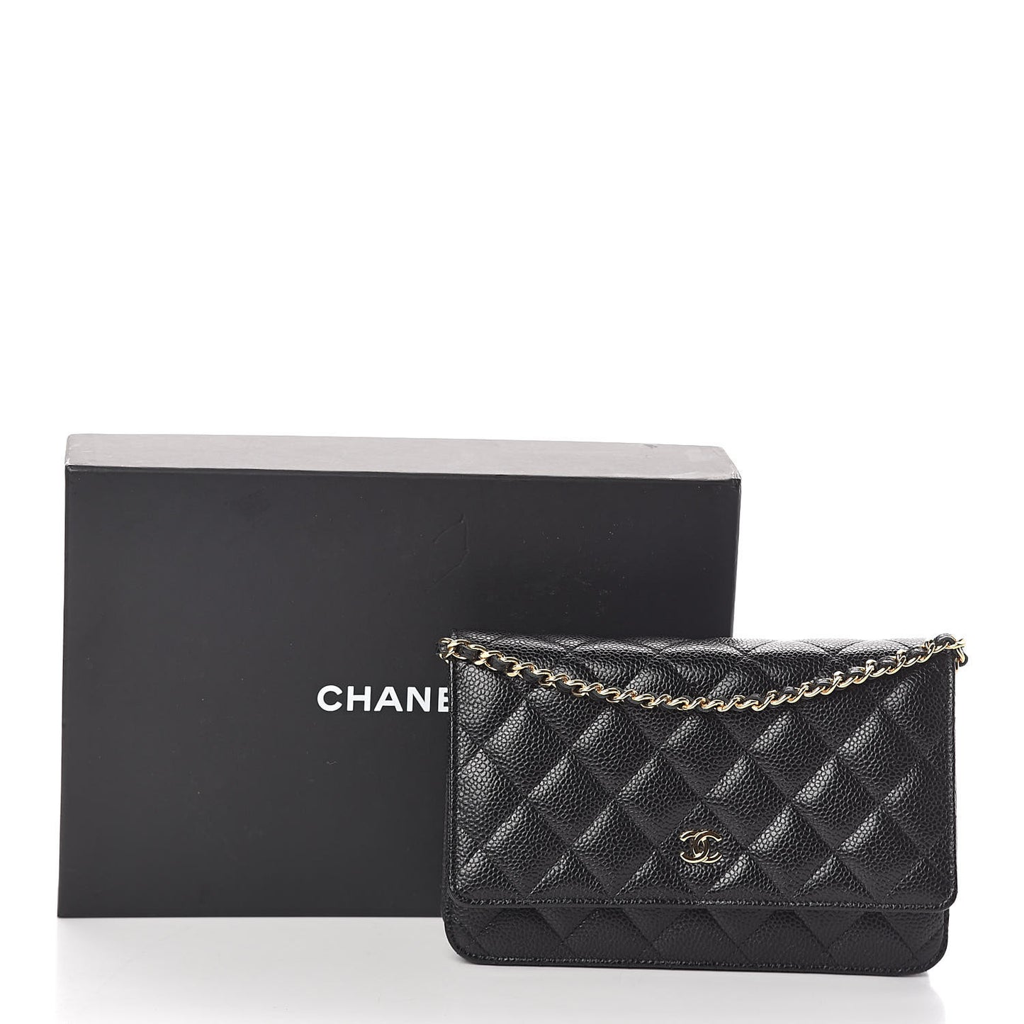 Caviar Quilted Wallet On Chain WOC Black