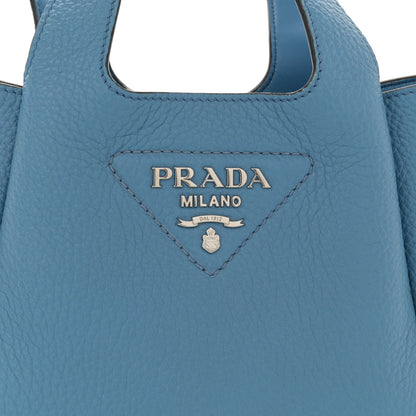 Prada Vitello Daino Soft Mini Dynamique Tote Cobalto 8 of 13