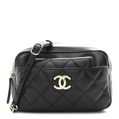 Chanel Lambskin Quilted Waist Bag With Pouch Black 1 of 12
