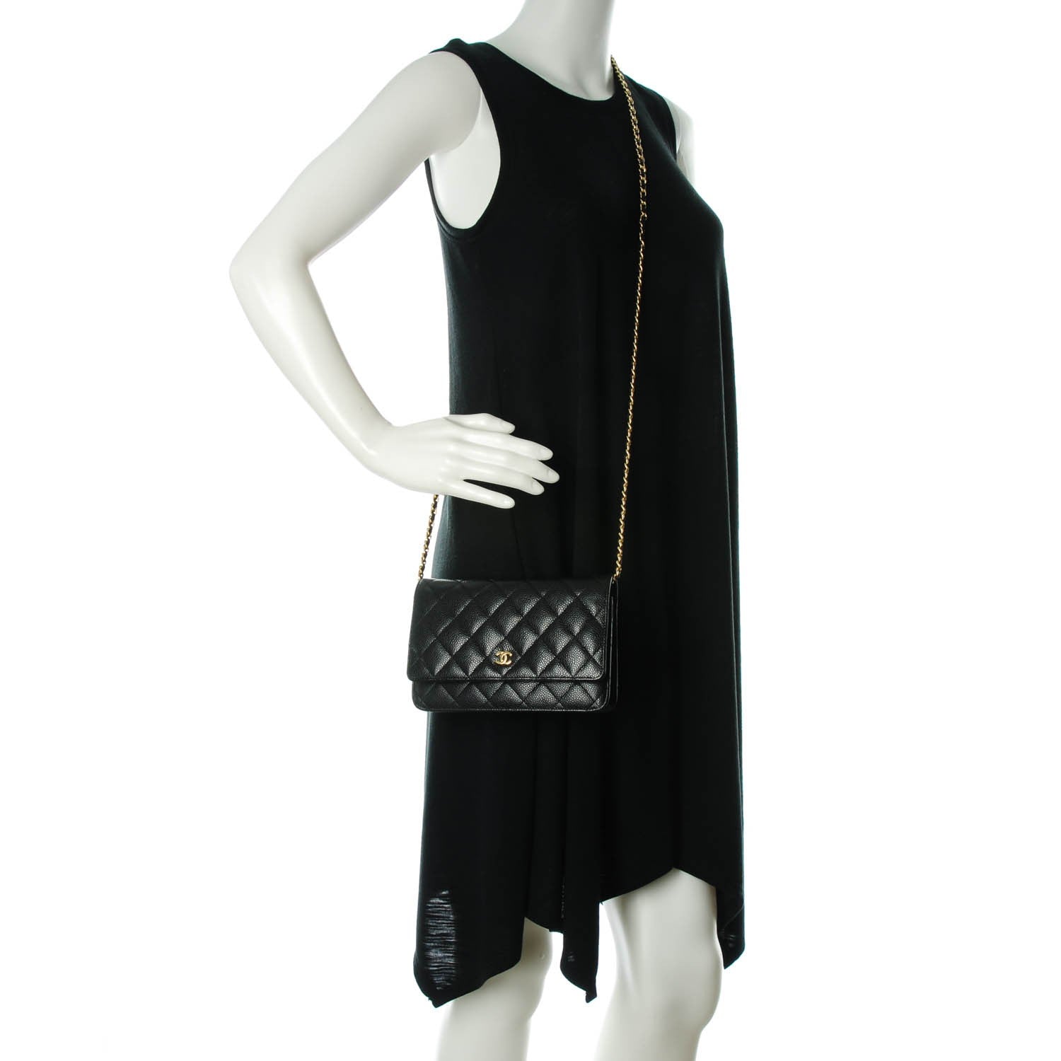 Chanel Caviar Quilted Wallet On Chain WOC Black 2 of 8