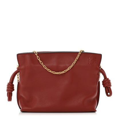 Loewe Calfskin Nano Flamenco Knot Clutch Dark Red 1 of 6