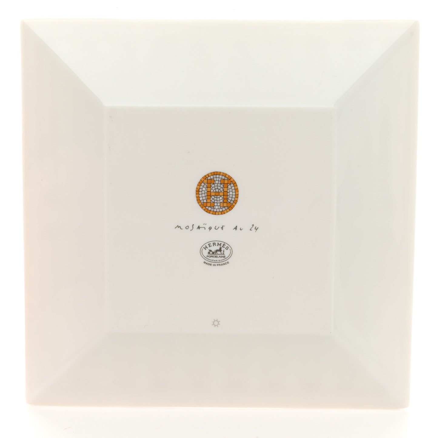 Porcelain Mosaique Au 24 Set of 3 Square Plates Gold