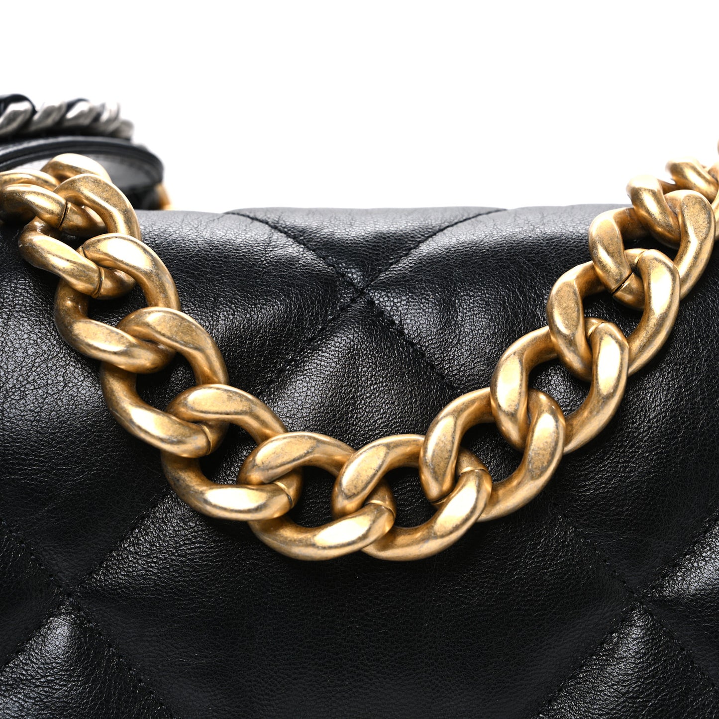 Goatskin Quilted Large Chanel 19 Flap Black