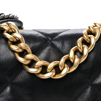 Chanel Goatskin Quilted Large Chanel 19 Flap Black 8 of 10