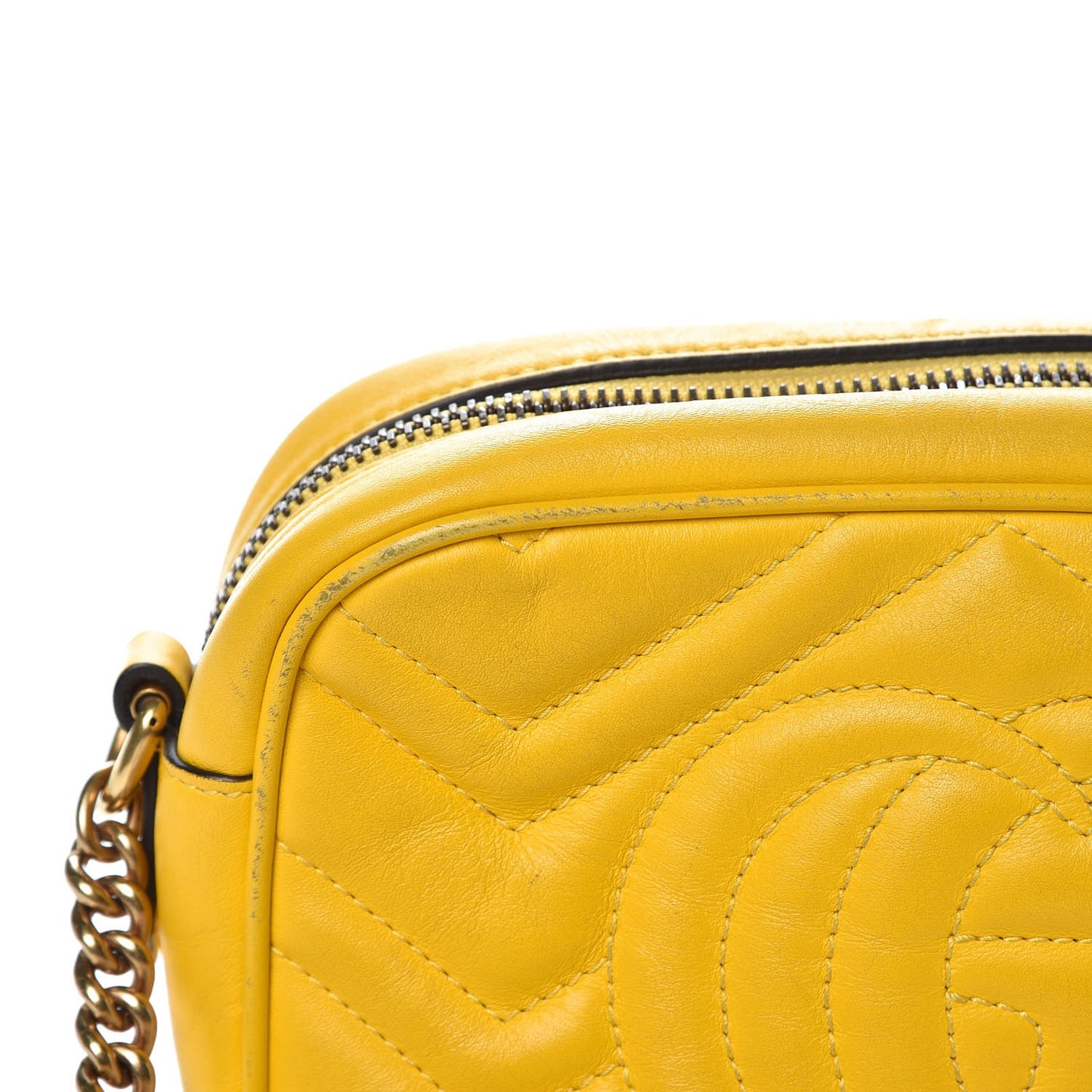 Calfskin Matelasse Mini GG Marmont Chain Shoulder Bag Stone Topaz
