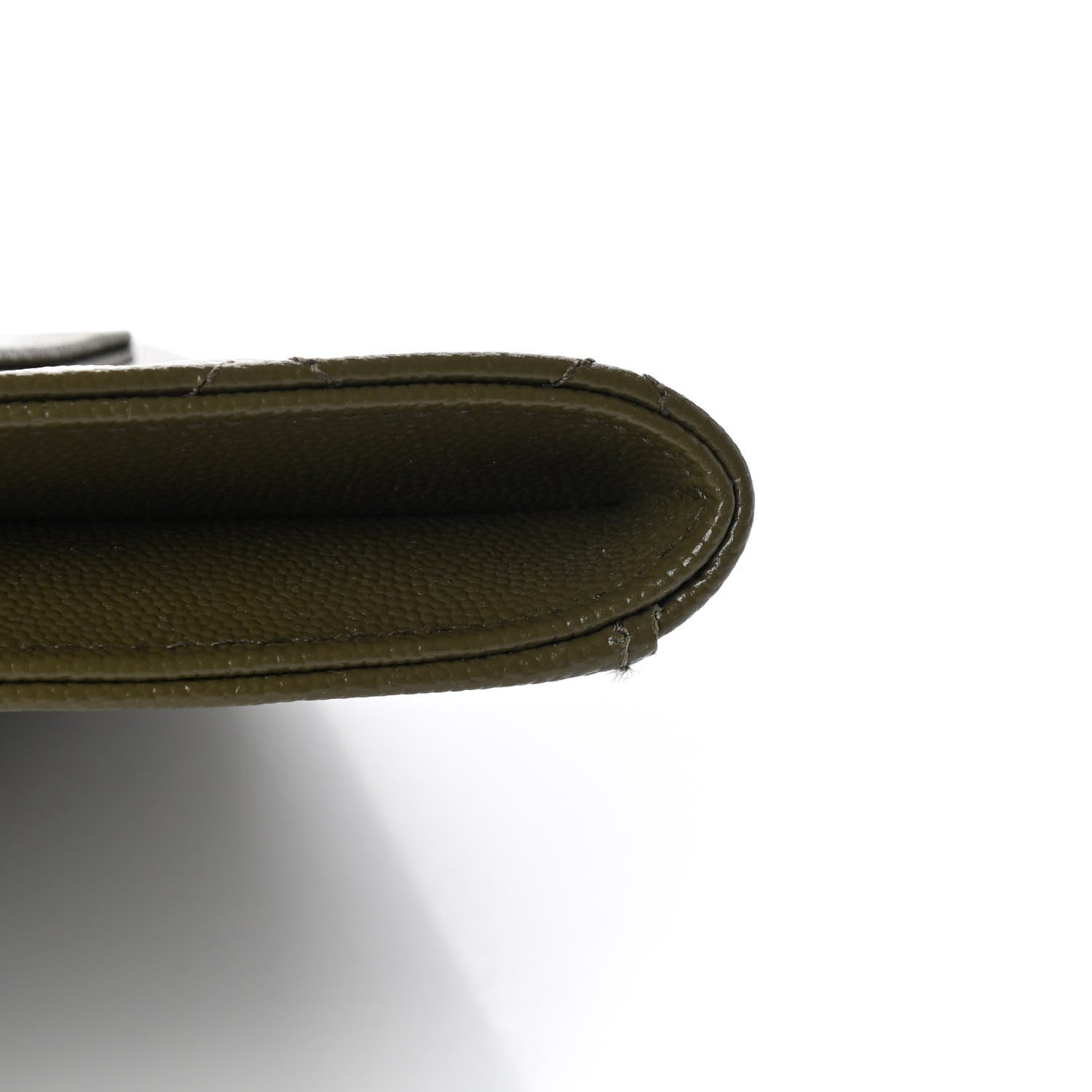Saint Laurent Grain De Poudre Textured Mixed Matelasse Triquilt Monogram Clutch Vert Kaki 8 of 8