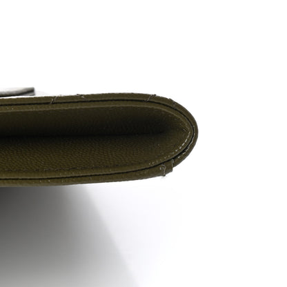Saint Laurent Grain De Poudre Textured Mixed Matelasse Triquilt Monogram Clutch Vert Kaki 8 of 8