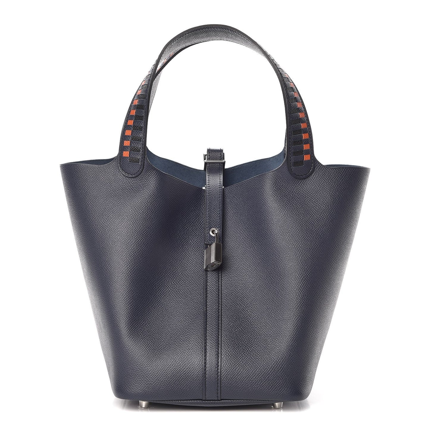 Epsom Tressage De Cuir Picotin Lock 22 MM Bleu Indigo Black Terre Battue