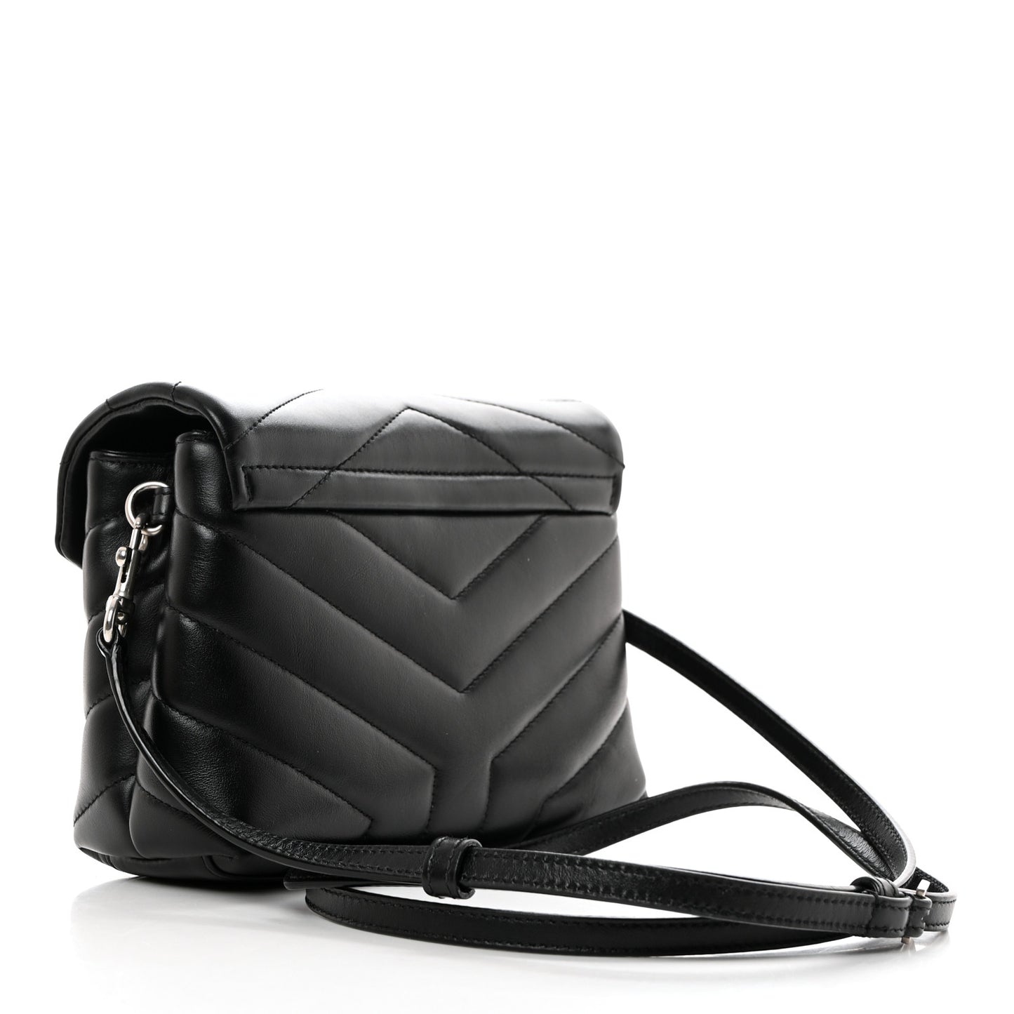 Calfskin Y Quilted Monogram Toy Loulou Crossbody Bag Black
