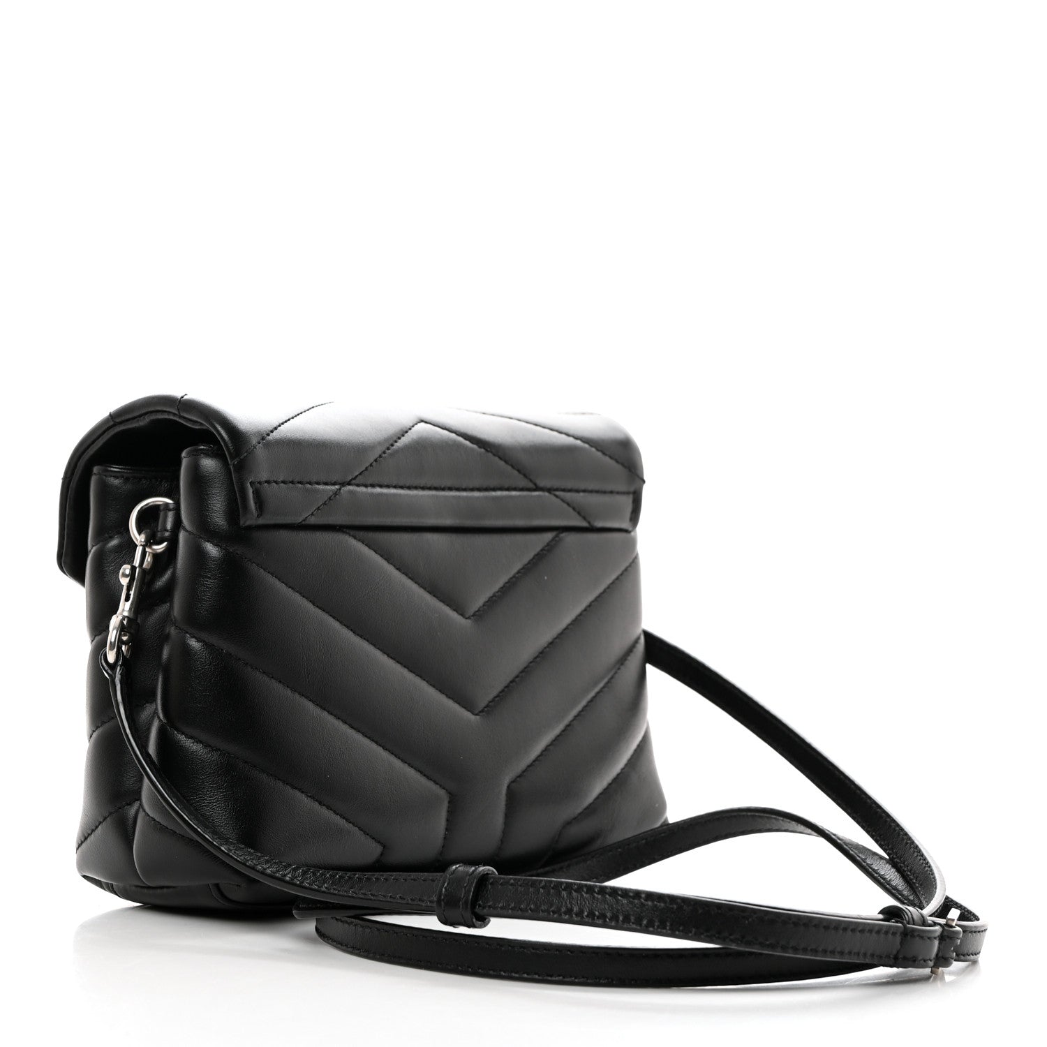 Saint Laurent Calfskin Y Quilted Monogram Toy Loulou Crossbody Bag Black 2 of 11