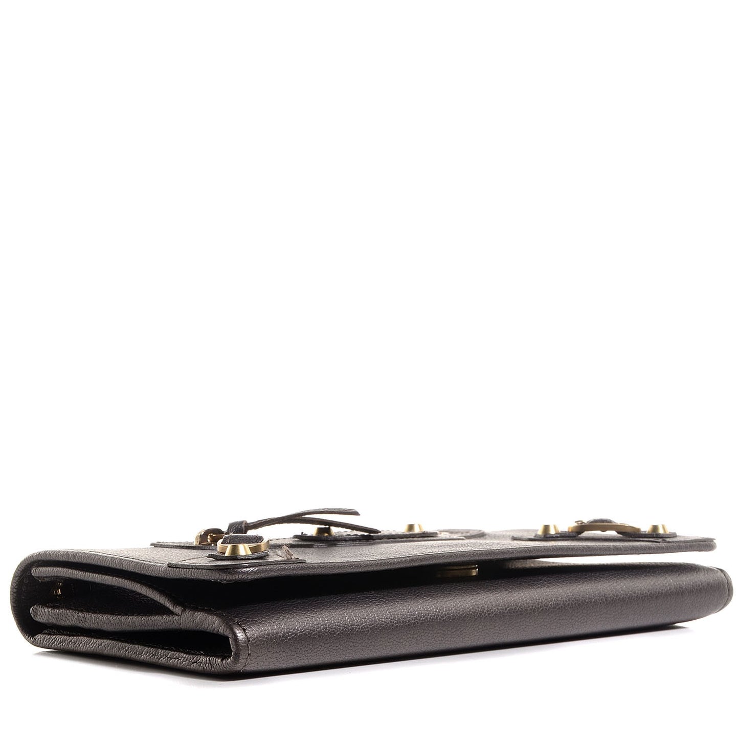 Agneau Classic Gold Hardware Pearly Money Wallet Bronze