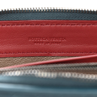 Bottega Veneta Nappa Intrecciato Zip Around Wallet Blue 6 of 8
