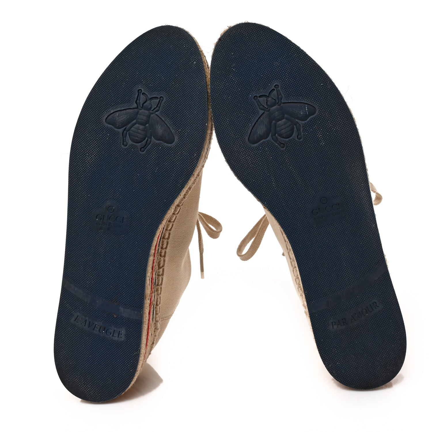 Gucci Canvas Logo Lace-Up Platform Espadrilles 38.5 Greggio Grege 5 of 10