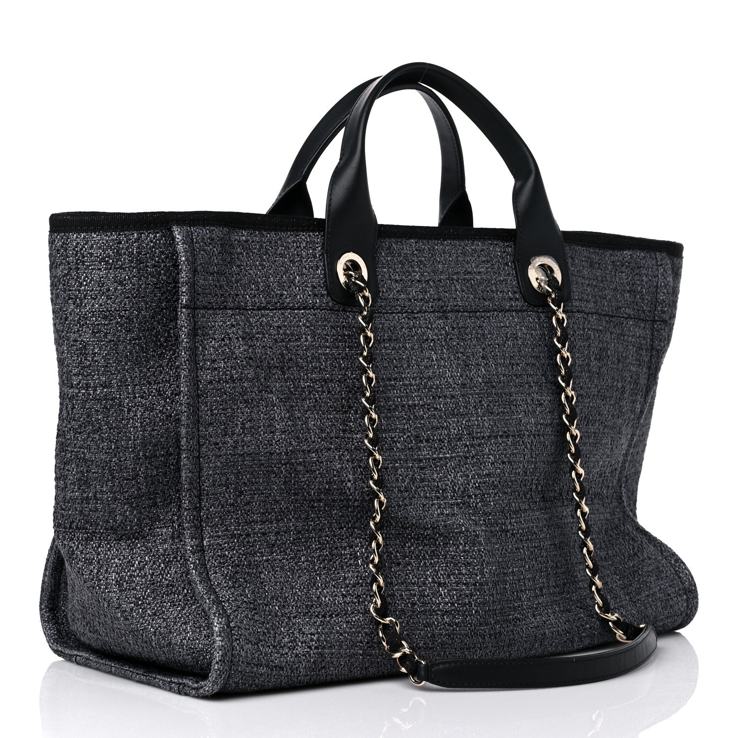 Chanel Lurex Boucle Medium Deauville Tote Black 3 of 9