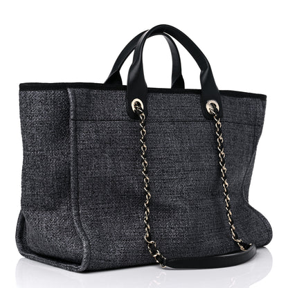 Chanel Lurex Boucle Medium Deauville Tote Black 3 of 9