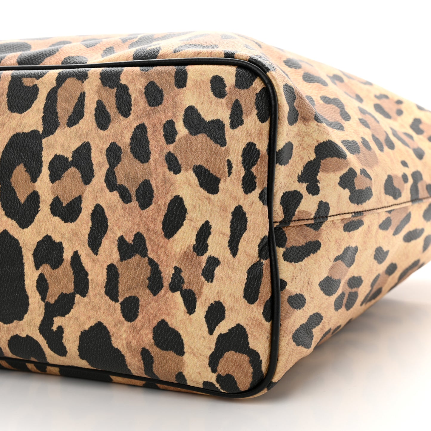 Textured Coated Canvas Leopard Print Large Antigona Tote