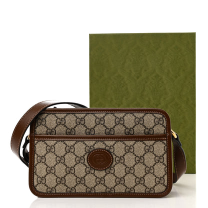 Gucci GG Supreme Monogram Azalea Calfskin Mini Retro Interlocking G Shoulder Bag Beige Ebony Brown Sugar 11 of 11