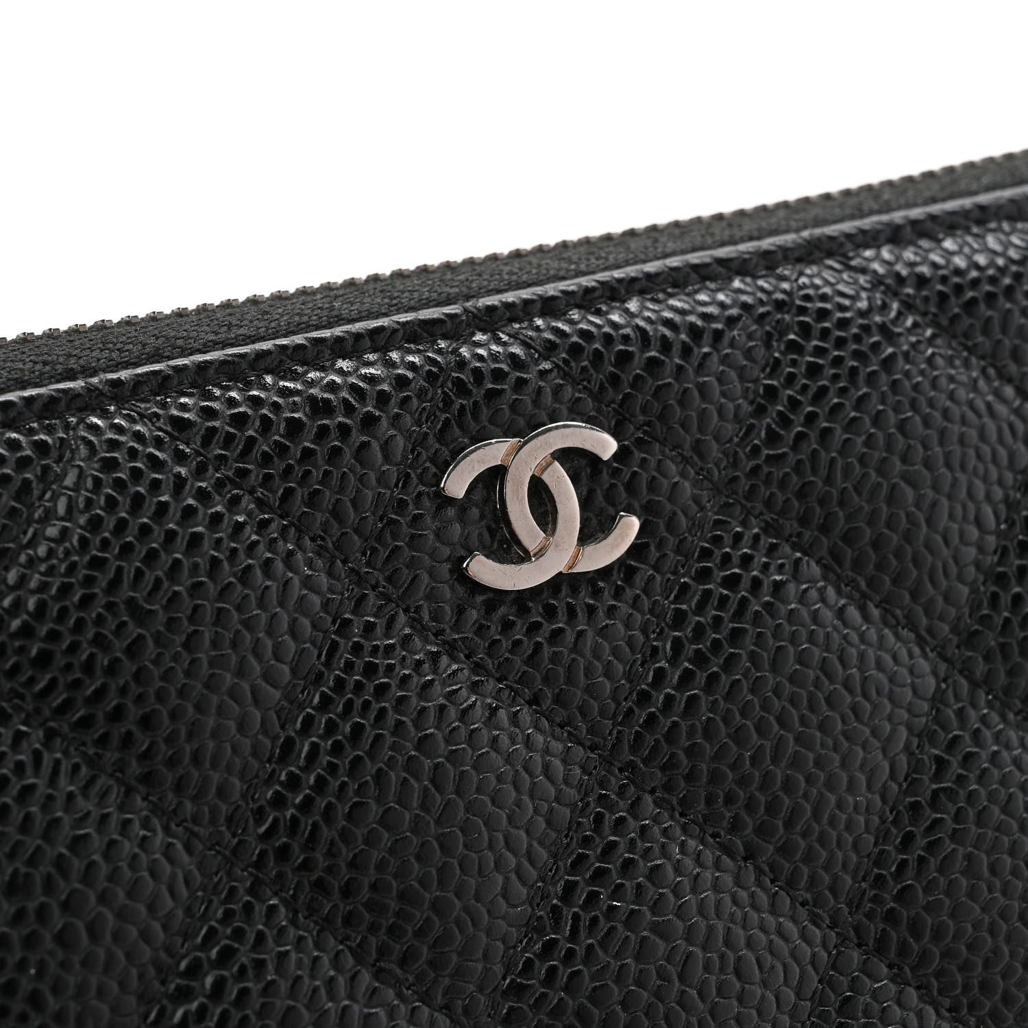 Chanel Caviar Quilted Large Gusset Zip Around Wallet Black 12 of 13