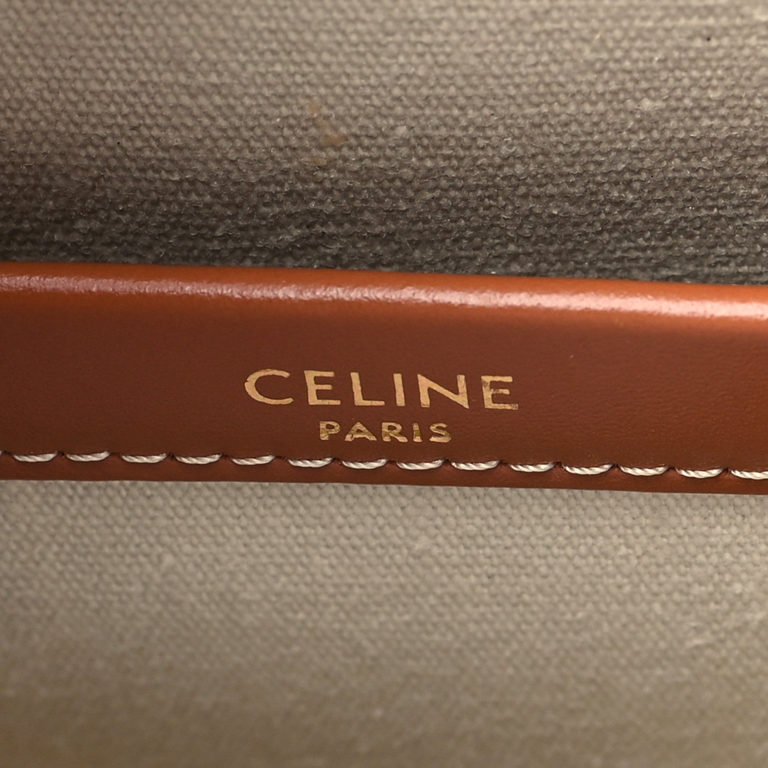 Celine Canvas Calfskin Triomphe Print Small Cabas Thais White 6 of 9