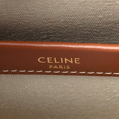 Celine Canvas Calfskin Triomphe Print Small Cabas Thais White 6 of 9