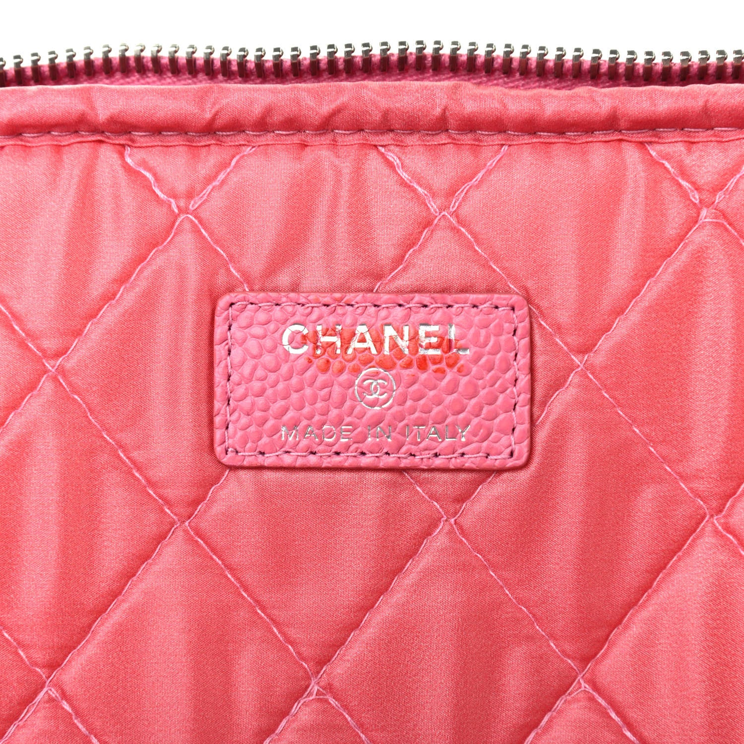 Chanel Caviar Quilted Cosmetic Pouch Pink 8 of 12