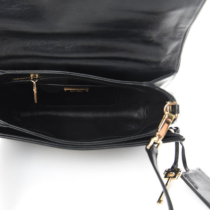 Miu Miu Goatskin Madras Shoulder Bag Black 6 of 16