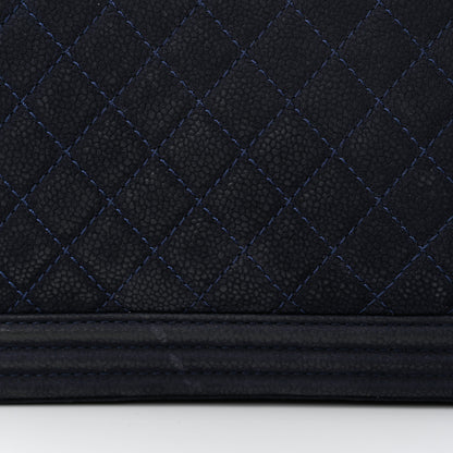 Chanel Iridescent Caviar Quilted Large Boy Flap Navy Blue 15 of 16