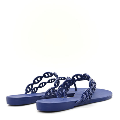 Hermes Rubber Chaine d'Ancre Island Sandals 39 Bleu Smalt 5 of 9