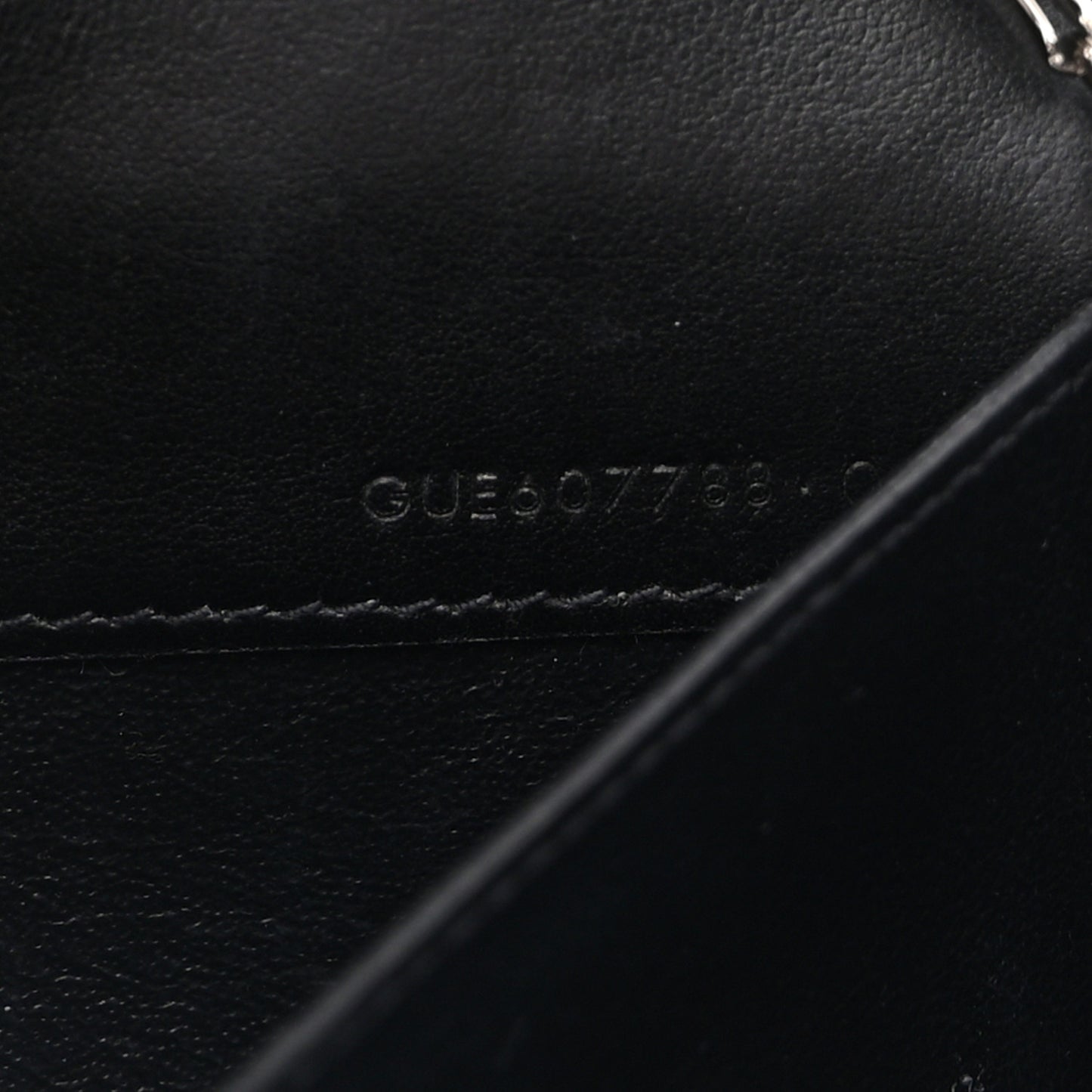 Calfskin Crocodile Embossed Monogram Uptown Chain Wallet Black