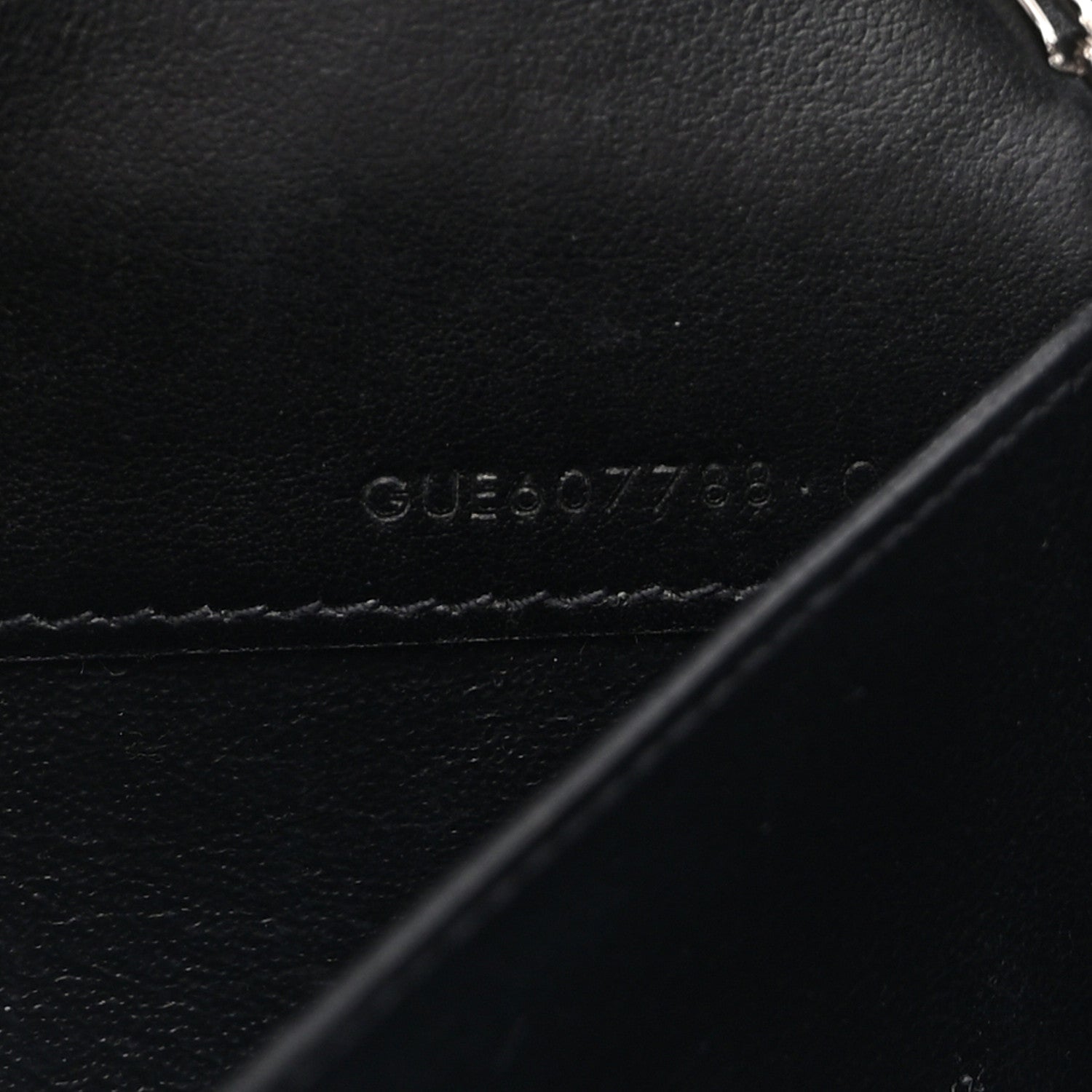 Saint Laurent Calfskin Crocodile Embossed Monogram Uptown Chain Wallet Black 7 of 11