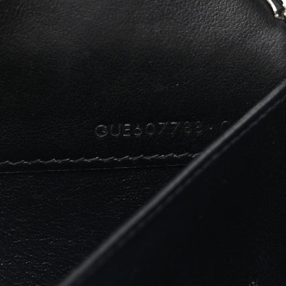 Saint Laurent Calfskin Crocodile Embossed Monogram Uptown Chain Wallet Black 7 of 11