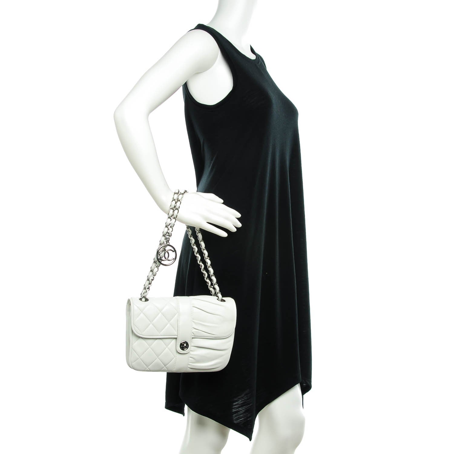 Chanel Lambskin Quilted Pile Ou Face Flap White 2 of 7