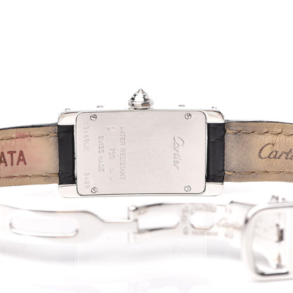 Cartier 18K White Gold Alligator Diamond Bezel 19mm Tank Americaine Quartz Watch 6 of 15