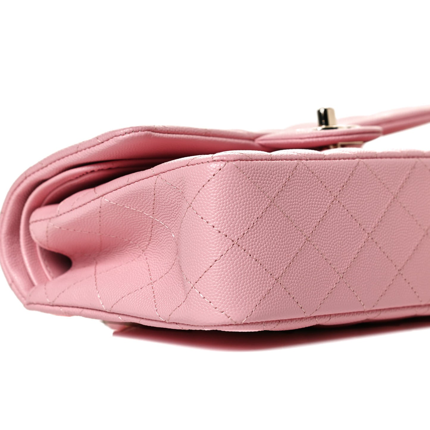 Caviar Quilted Small Double Flap Pink