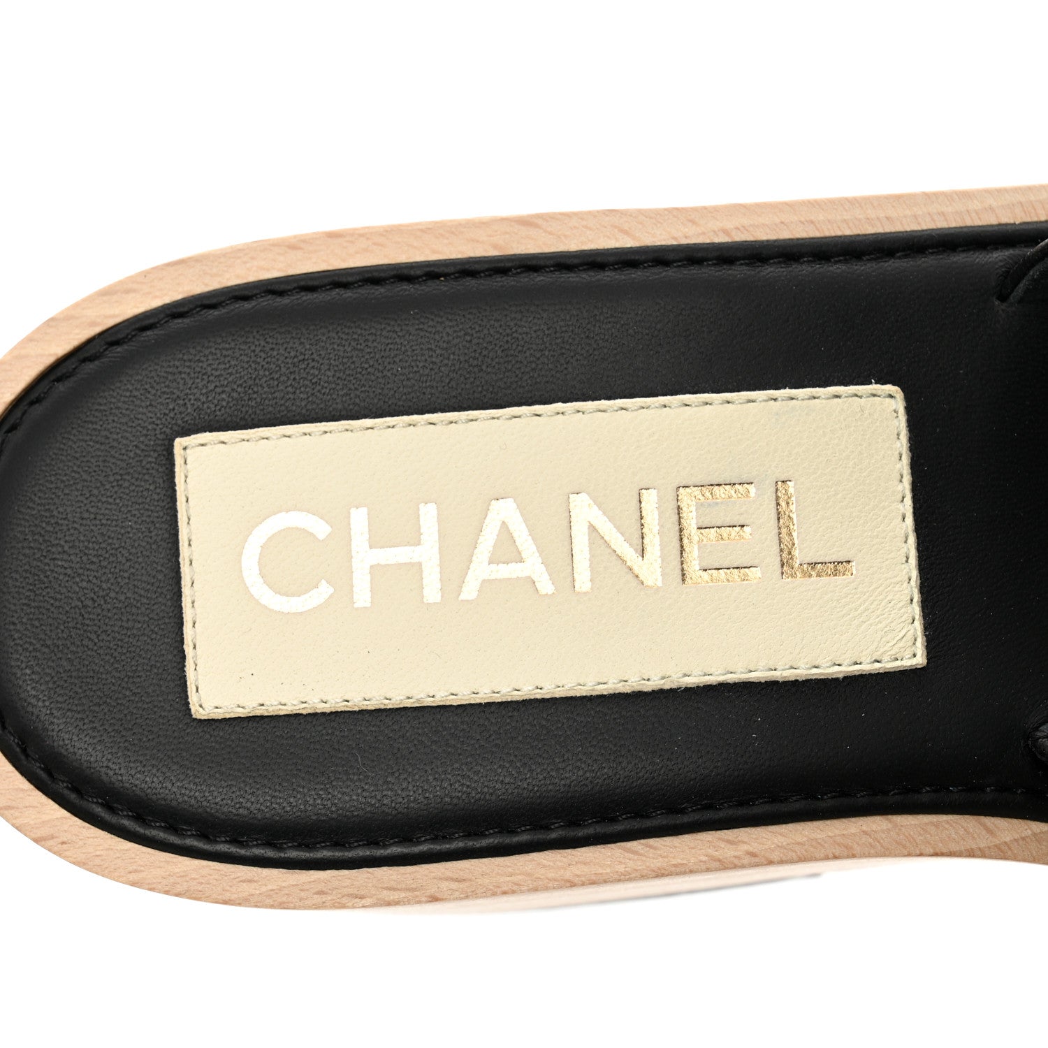 Chanel Lambskin Quilted CC Wedge Sandals 38 Black 7 of 9