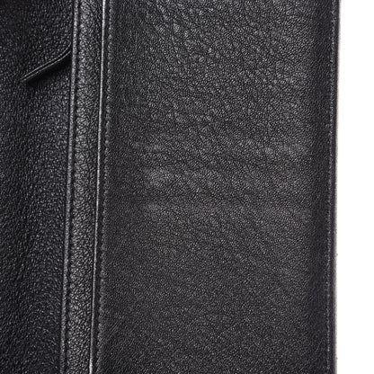 Chanel Shiny Goatskin Chevron Quilted Yen Wallet Black 13 of 15