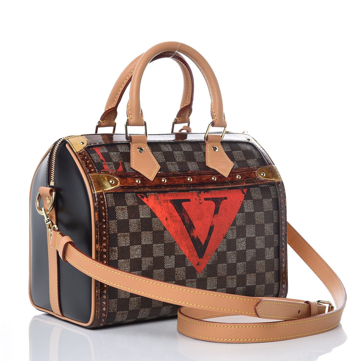 Louis Vuitton Transformed Damier Ebene Time Trunk Speedy Bandouliere 25 Black 3 of 6