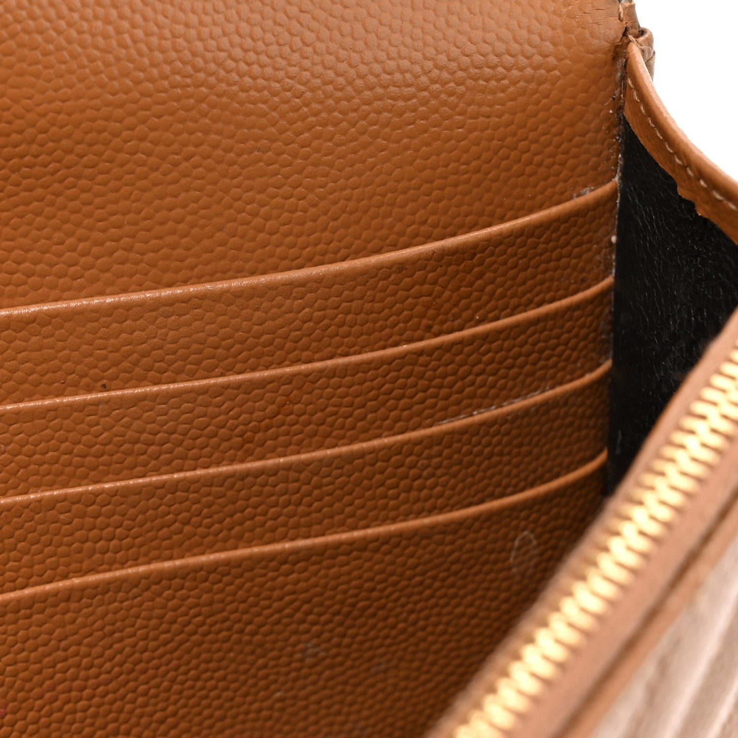 Saint Laurent Grain De Poudre Matelasse Chevron Monogram Envelope Chain Wallet Natural Dark 10 of 15