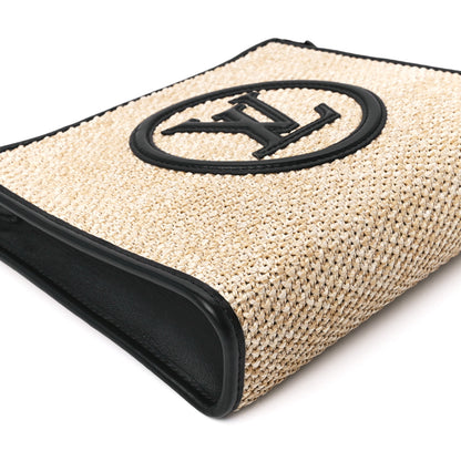 Louis Vuitton Raffia Calfskin Monogram Giant Pouch 9 of 10