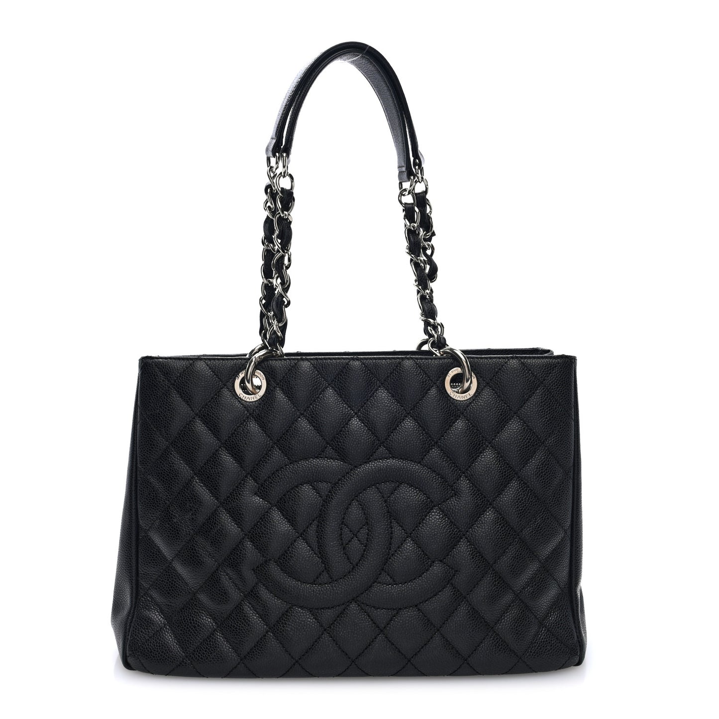 Caviar Quilted Grand Shopping Tote GST Black  Black