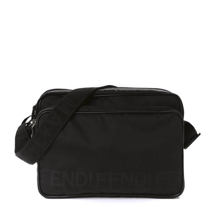 Fendi Nylon Vitello Messenger Bag Black 1 of 10