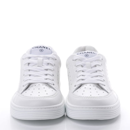 Chanel Calfskin Womens Logo Sneakers 38.5 White 2 of 9