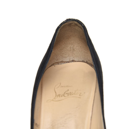 Christian Louboutin Shiny Calfskin Veau Velours Viva Bella 140 Platform Pumps 36.5 Black 10 of 14