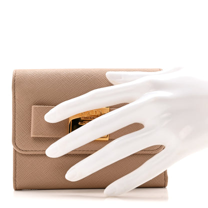 Prada Saffiano Tri-Fold Bow Wallet Cammeo 2 of 8