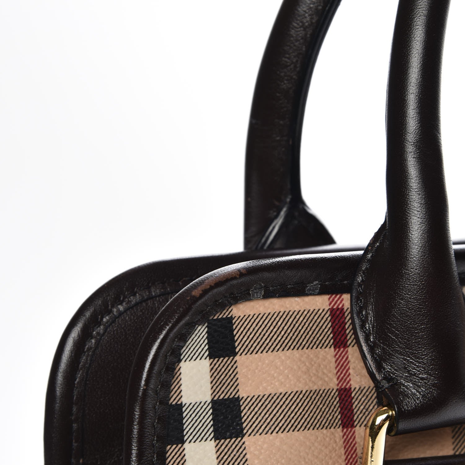 Burberry Haymarket Check Minford Portrait Tote Chocolate 10 of 11