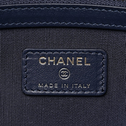 Chanel Denim Quilted Cosmetic Case Blue 6 of 10