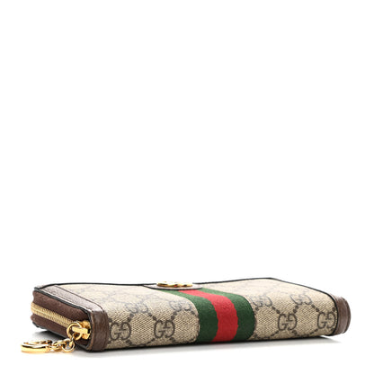 Gucci GG Supreme Monogram Web Ophidia Zip Around Wallet Brown 4 of 8