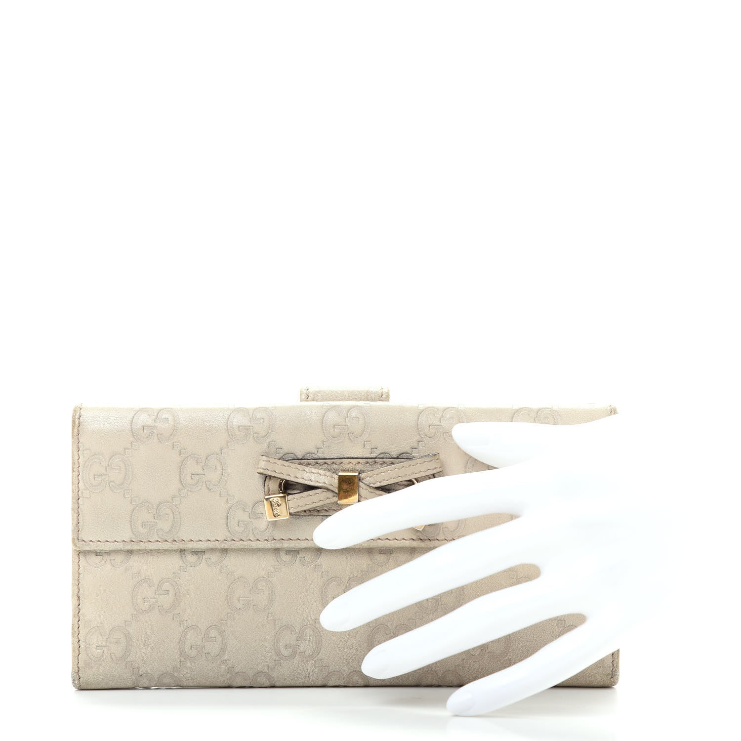 Gucci Guccissima Princy Continental Wallet Off White 2 of 8