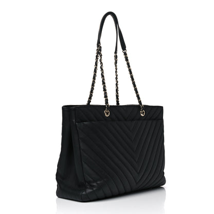 Chanel Goatskin Quilted Large City Rock Shopping Bag Black 9 of 30